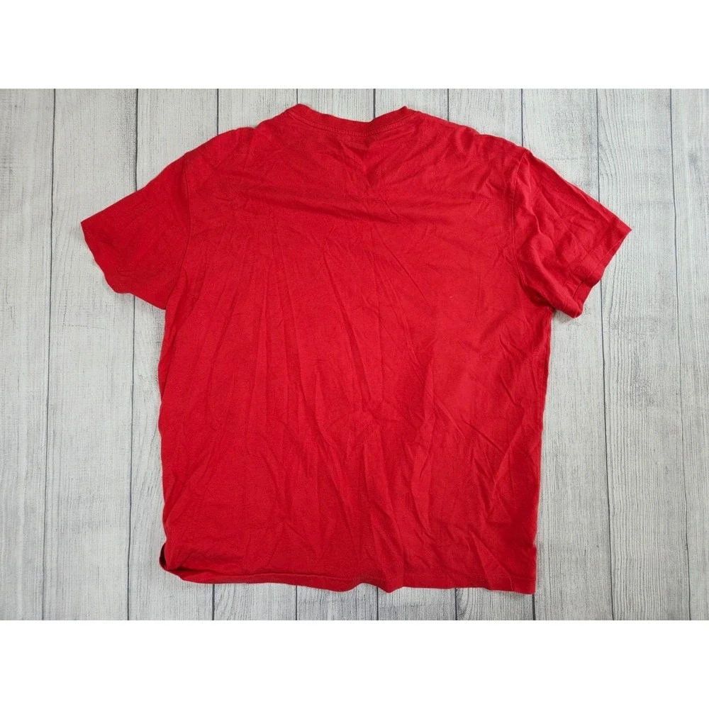 Polo Ralph Lauren T Shirt Men's Large Red Cotton Classic Fit V Neck Pony Logo